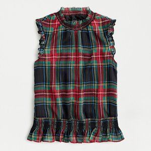 NWT J. Crew Sleeveless mockneck tartan top-8